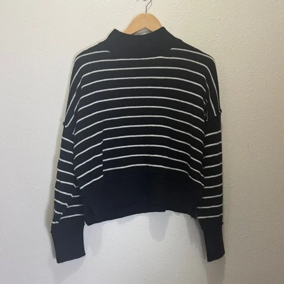 The Work Shop Black and White Striped Sweater, Size L - Picture 1 of 3